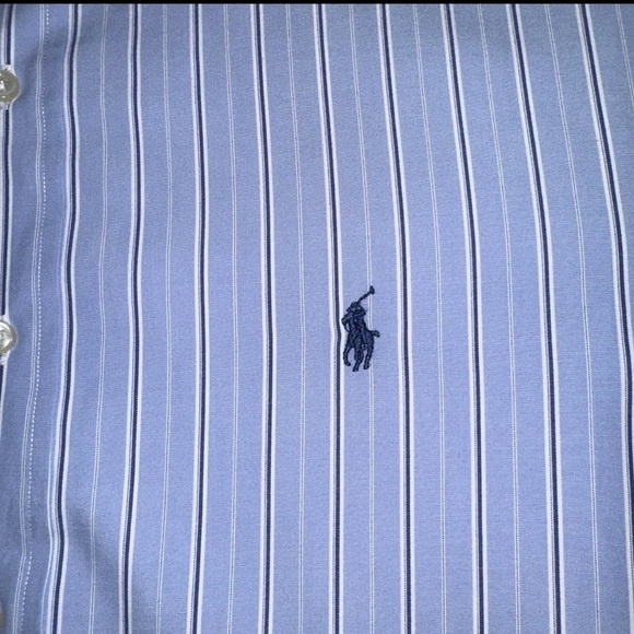 Ralph Lauren Mens XL Bengal Long Sleeve Blue White Striped Classic Button Down - Picture 9 of 14